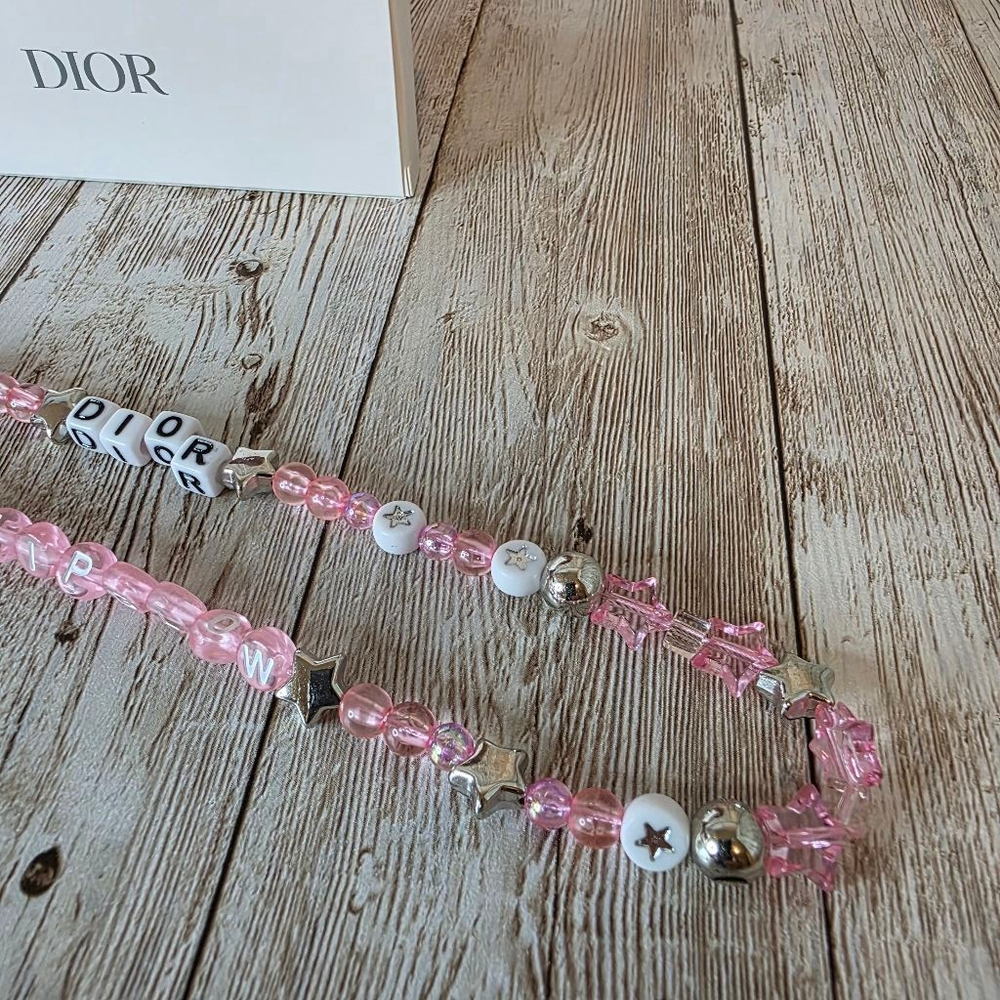 Dior Pink Beaded Phone Charm - Picture 2 of 5